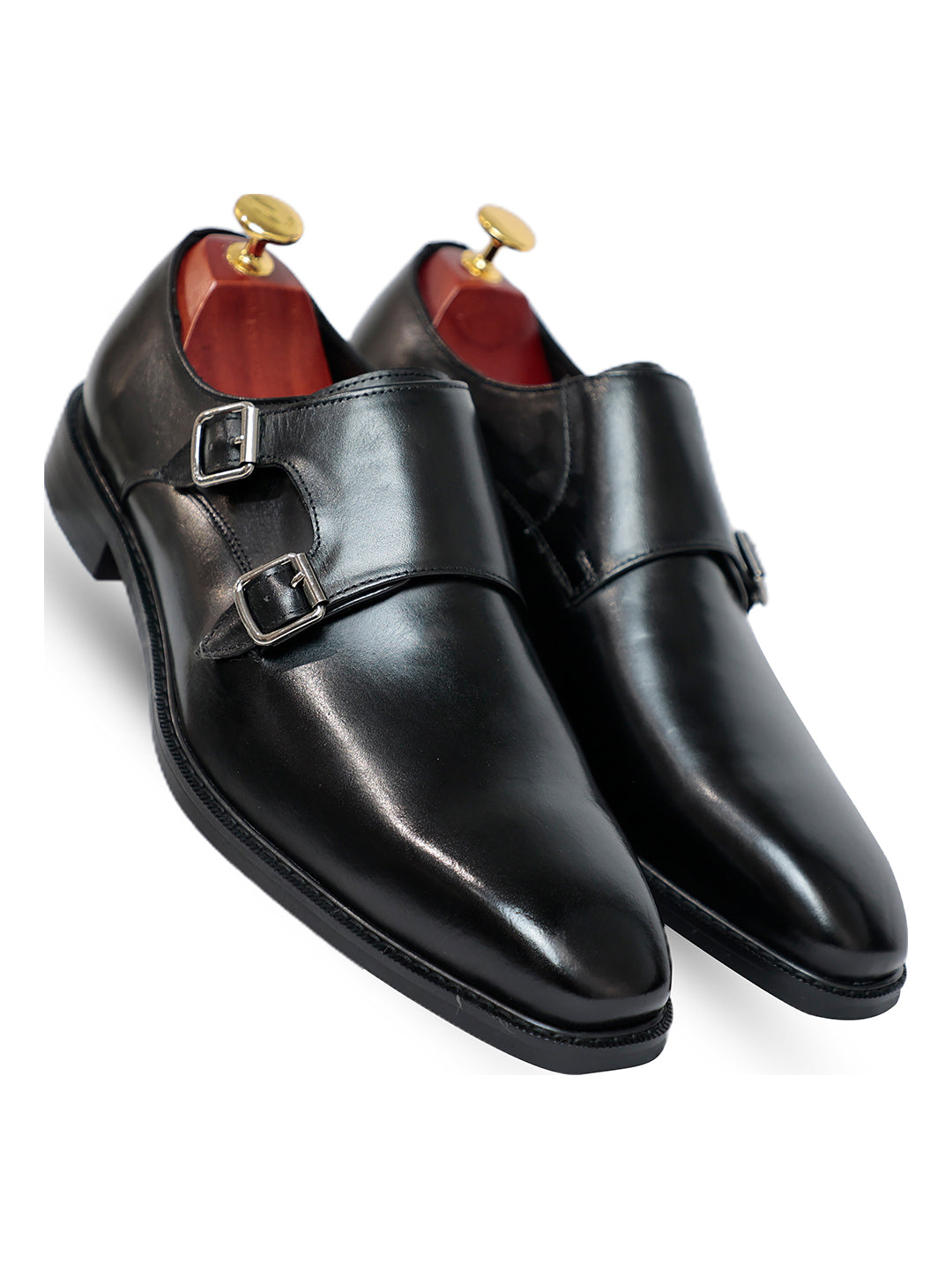 Julius Classic Monk Strap Black Vantier Shoes