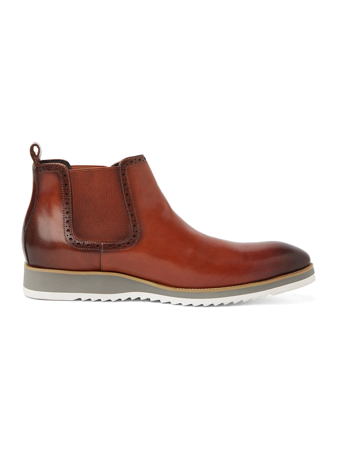 Leros Handpainted Chelsea Boots Brown Vantier Shoes