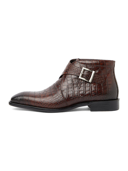 Davidoff Croco Boot Coffee Brown