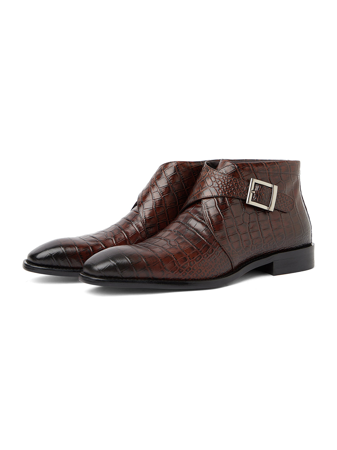 Davidoff Croco Boot Coffee Brown