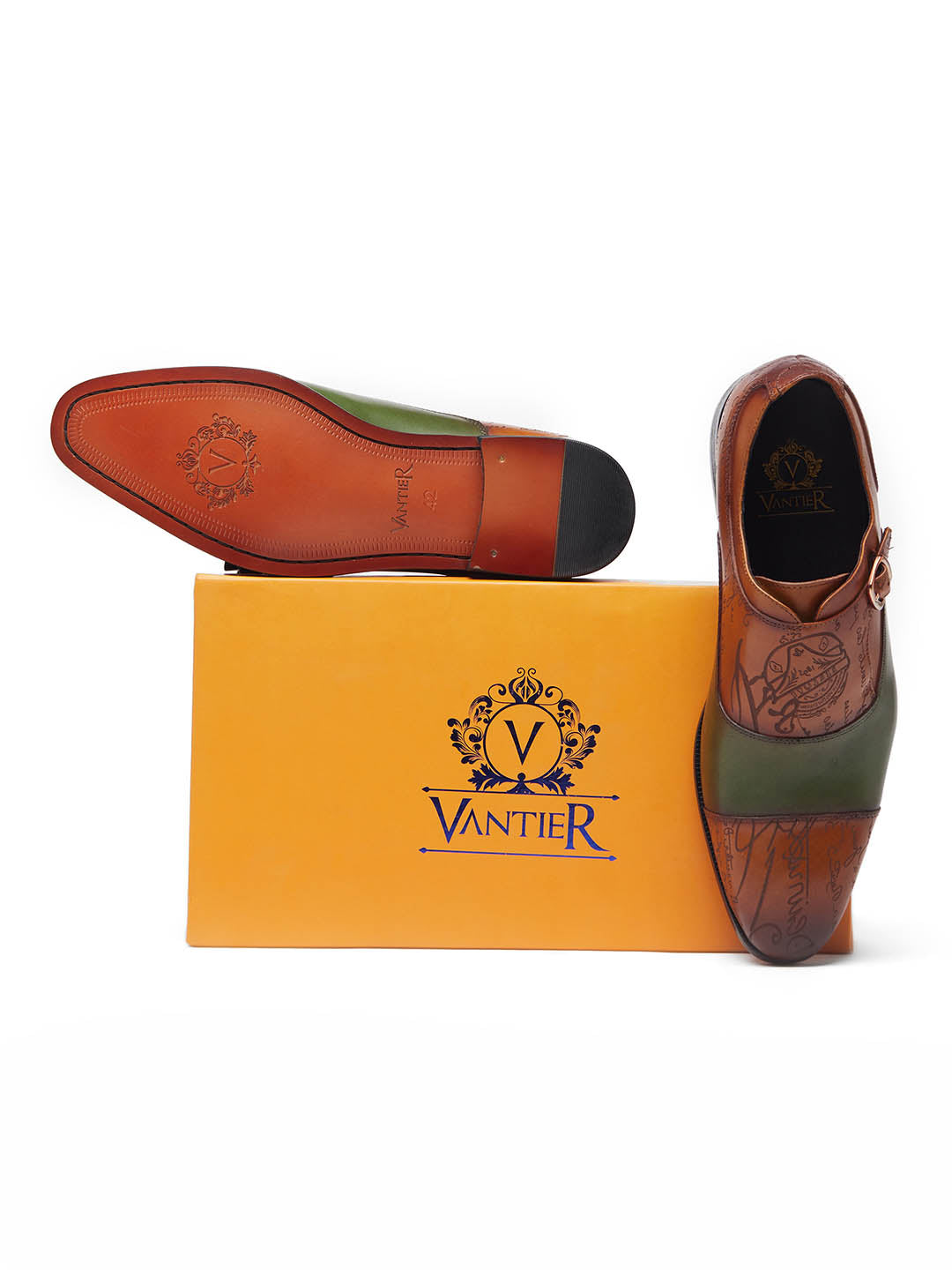 Chris Berluti Monk Tan Green