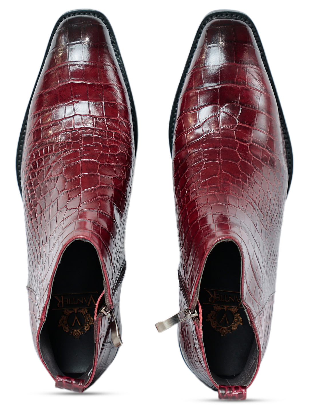 Antilia Croco Burgundy Boots