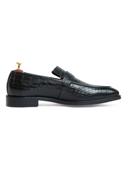 Azure Black Croc Monk Strap