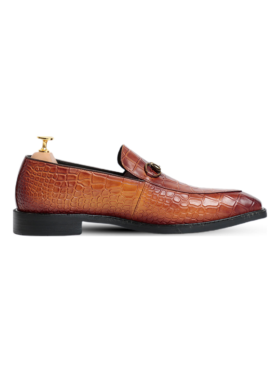 La Cabot Horse Bit Croc Slip On Brown – Vantier Shoes