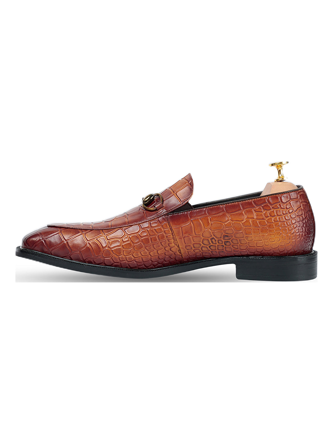La Cabot Horse Bit Croc Slip On Brown – Vantier Shoes