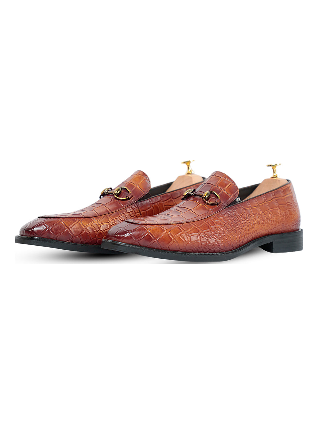 La Cabot Horse Bit Croc Slip On Brown – Vantier Shoes